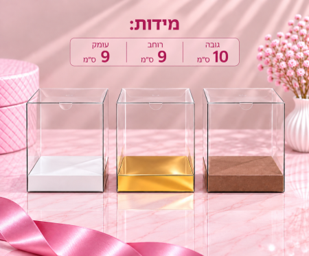 קופסת PVC שקופה – 10×9×9 ס״מ – 10 יחידות