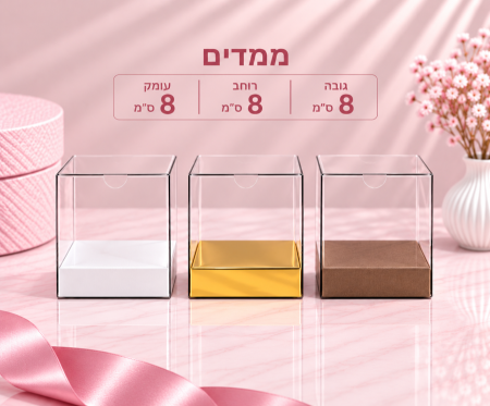 קופסת PVC שקופה – 8×8×8 ס״מ – 10 יחידות