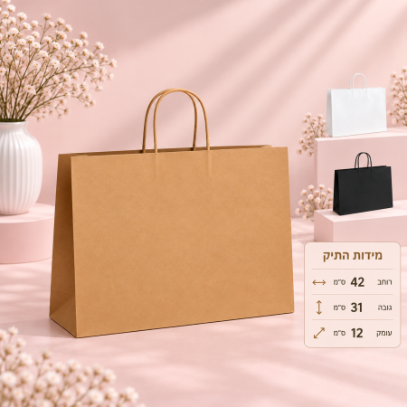 שקיות נייר – 31×12×42 ס״מ – 12 יחידות