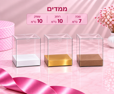 קופסת PVC שקופה – 7×10×10 ס״מ – 10 יחידות