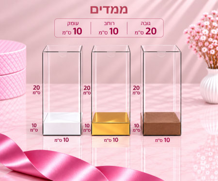 קופסת PVC שקופה – 20×10×10 ס״מ – 10 יחידות