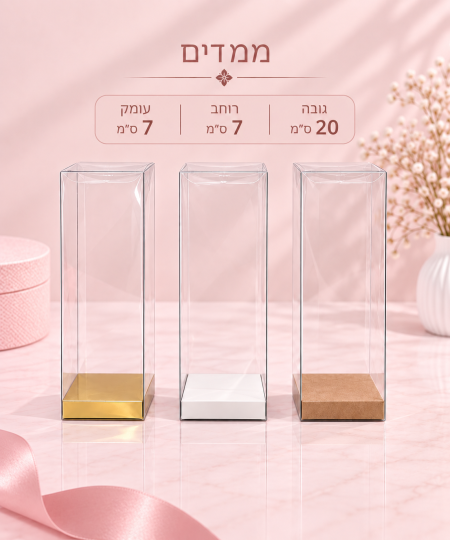 קופסת PVC שקופה – 20×7×7 ס״מ – 10 יחידות