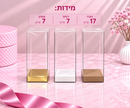 קופסת PVC שקופה – 17×7×7 ס״מ – 10 יחידות