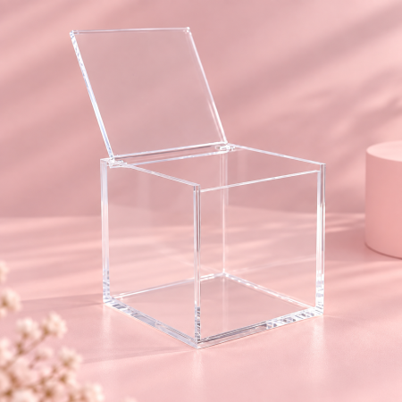  קופסת אקריליק שקופה – 4.5×4.5 ס״מ – 12 יחידות