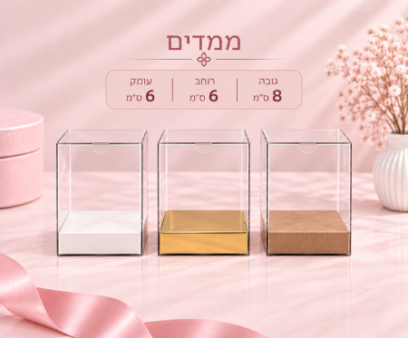 קופסת PVC שקופה – 8×6×6 ס״מ – 10 יחידות