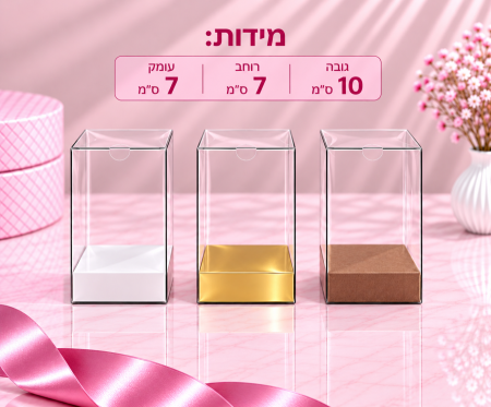 קופסת PVC שקופה – 10×7×7 ס״מ – 10 יחידות