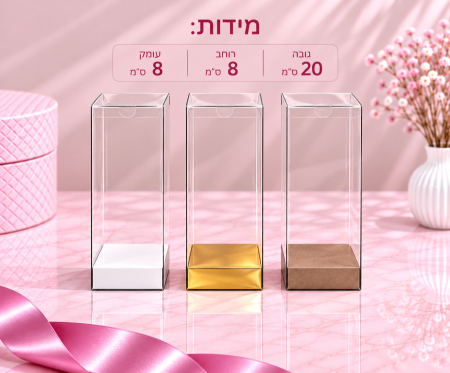 קופסת PVC שקופה – 20×8×8 ס״מ – 10 יחידות