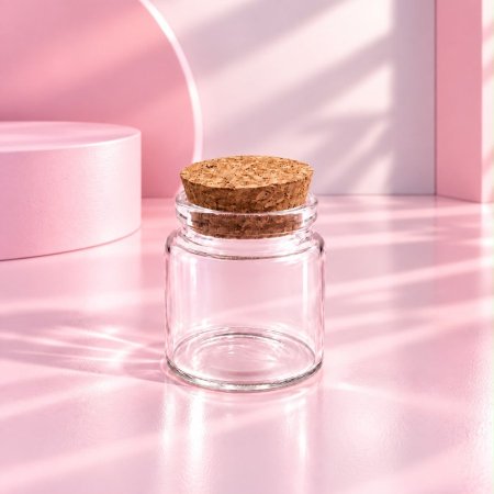 כלי זכוכית עם מכסה שעם – 50 מ״ל