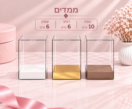 קופסת PVC שקופה – 10×6×6 ס״מ – 10 יחידות