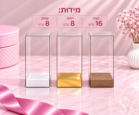 קופסת PVC שקופה – 16×8×8 ס״מ – 10 יחידות