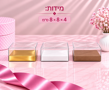 קופסת PVC שקופה – 4×8×8 ס״מ – 10 יחידות
