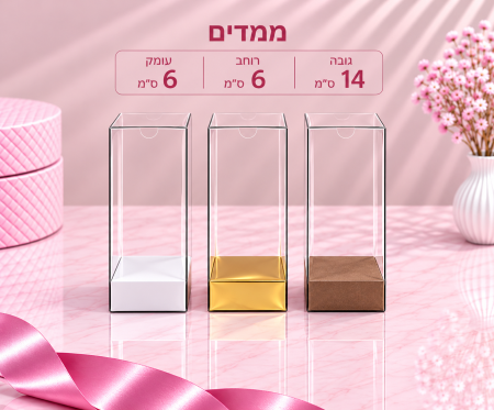 קופסת PVC שקופה – 14×6×6 ס״מ – 10 יחידות