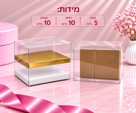 קופסת PVC שקופה – 5×10×10 ס״מ – 10 יחידות