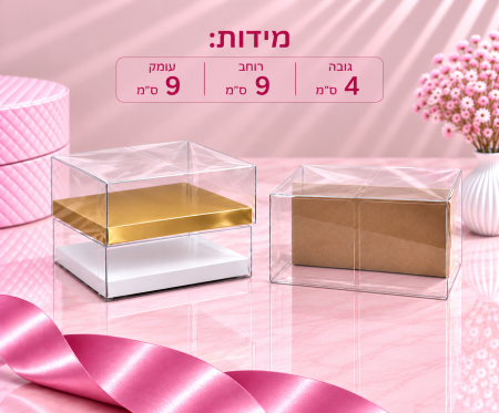 קופסת PVC שקופה – 4×9×9 ס״מ – 10 יחידות