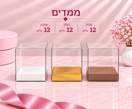 קופסת PVC שקופה – 12×12×12 ס״מ – 10 יחידות
